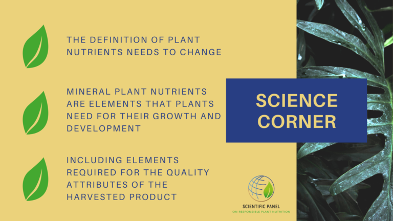 A mineral plant nutrient is an element which is needed for plant growth and development or for the quality attributes of the harvested product, of a given plant species.